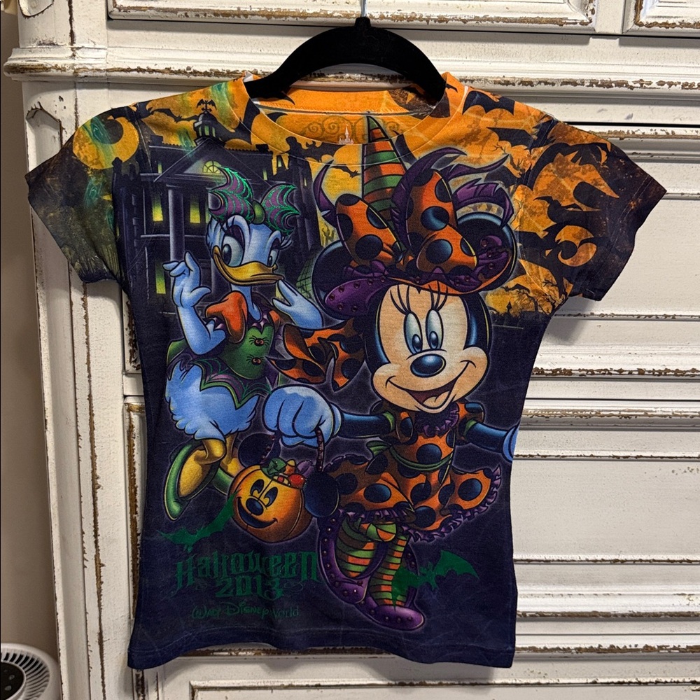 Disney Parks 2013 WDW Mickeys Halloween Party All Over Haunted Mansion Tee Girls